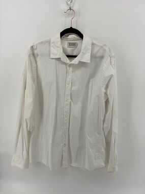 Classic Slim Fit White Button-Up Shirt - Scotch & Soda